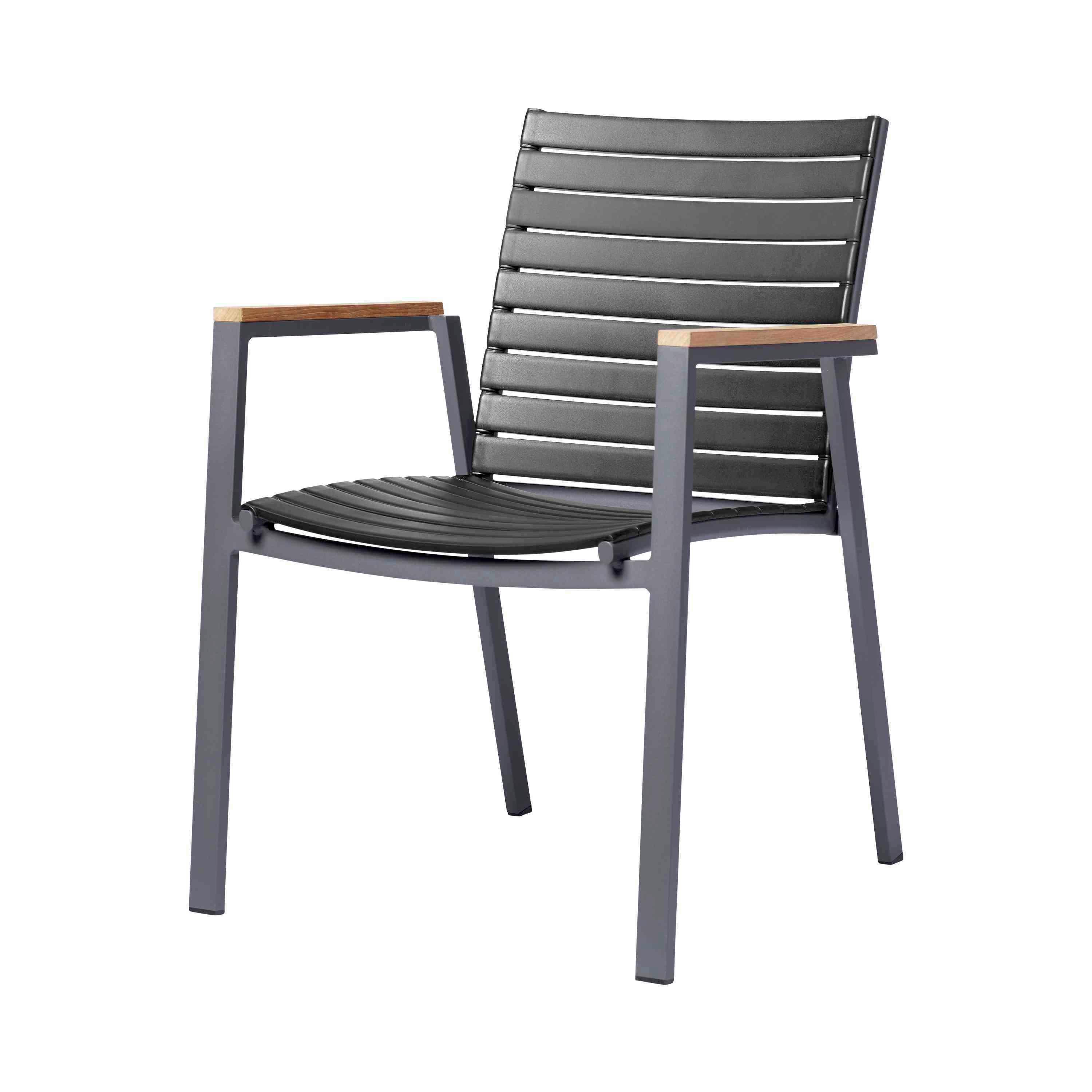 Gartensessel stapelbar Mood Extreme Kunststoff - Anthrazit/Schwarz, KONVENTIONELL, Holz/Kunststoff (56,5/84/62cm) - Gardenson
