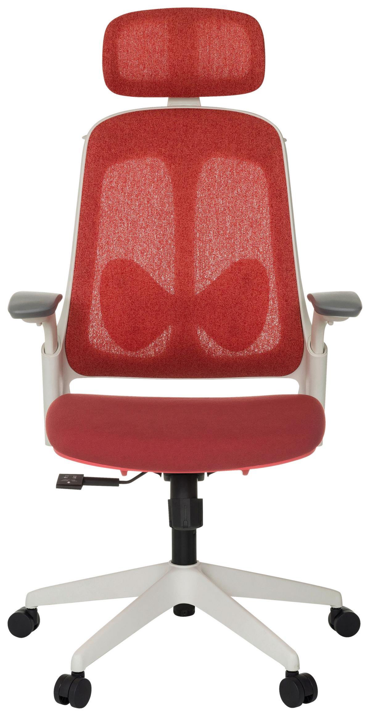 Drehstuhl Arceo Wf Rot B: 66 cm - Rot/Weiß, MODERN, Kunststoff/Textil (66/115-131/66cm) - MID.YOU