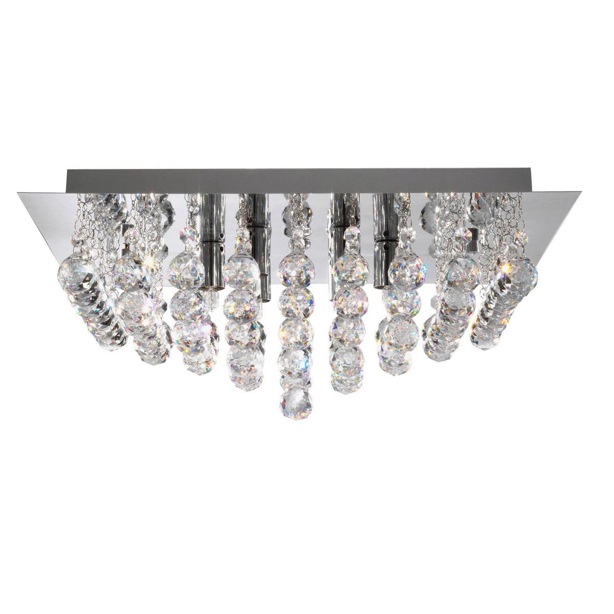 Deckenleuchte Hanna 4lt 6404-4cc - Klar/Silberfarben, Basics, Glas/Metall (34/34/17cm)