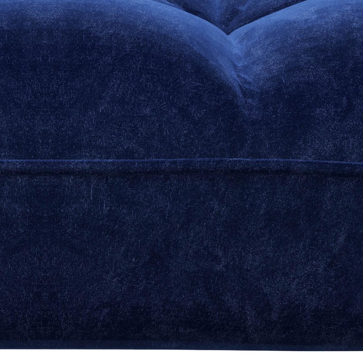 Hocker Scarlett Samt Blau Sitz Gepolstert H: 43,5 Cm - Blau, KONVENTIONELL, Textil (88/43,5/57cm) - Playboy