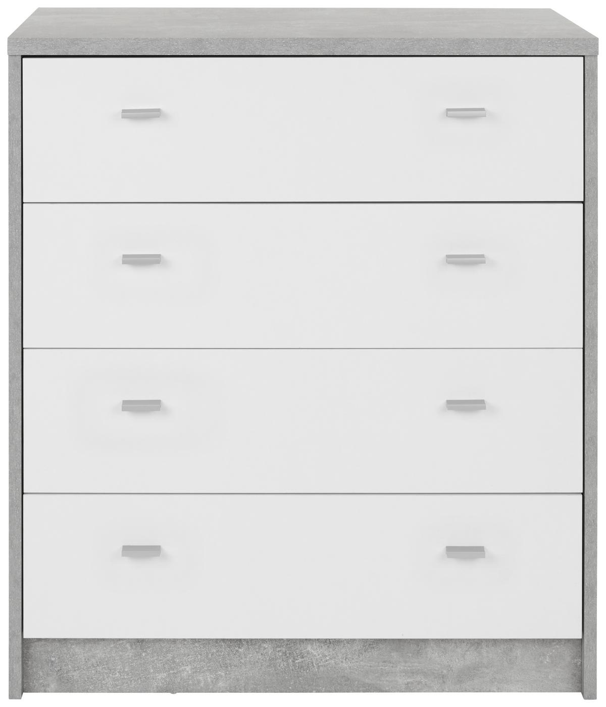 KOMODA 4-YOU NEW YUK06 - čierna/sivá, Modern, kompozitné drevo (74/85,4/44,5cm)