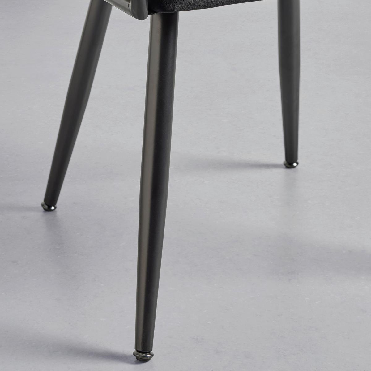 Židle s područkami černá samet - černá, Moderní, kov/dřevo (64/78/55cm) - Premium Living