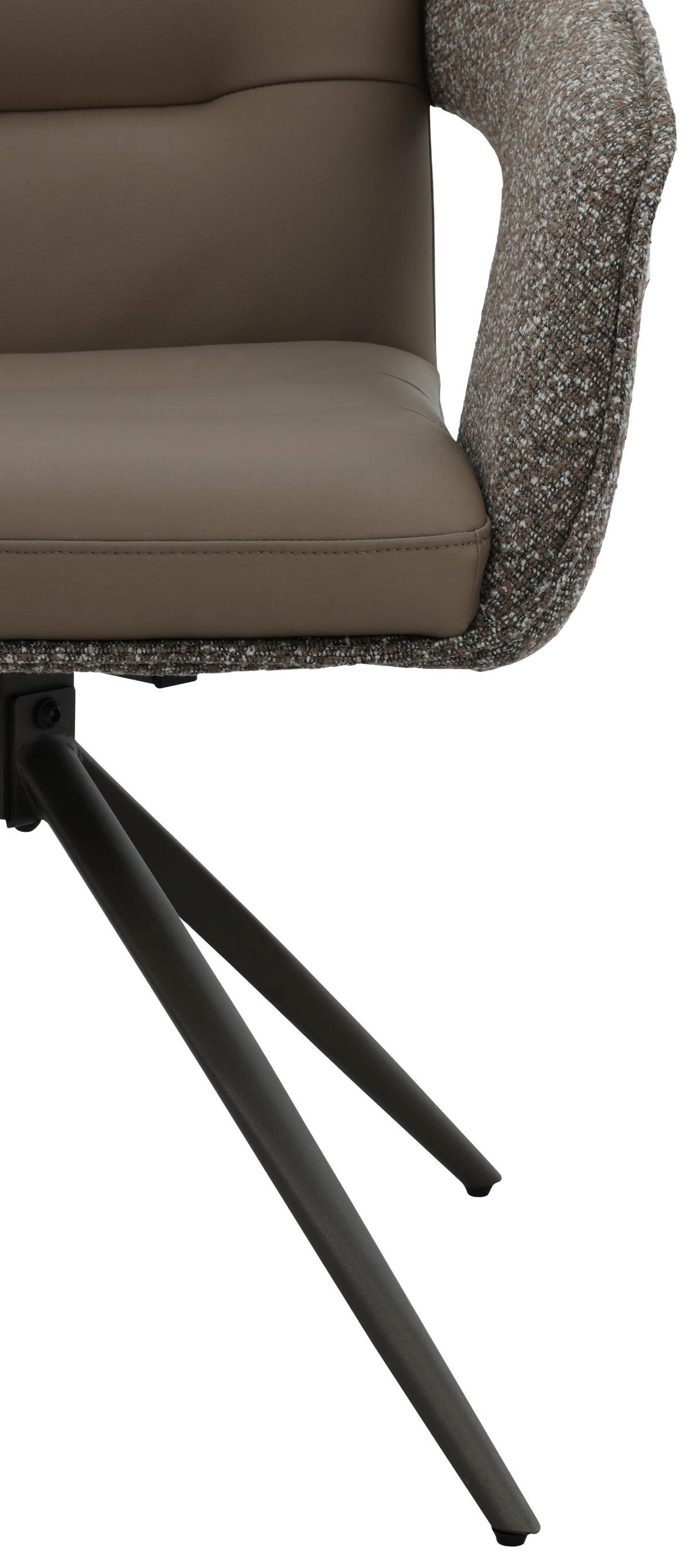 Armlehnstuhl Francesco Hellbraun B: 61 cm - Hellbraun/Schwarz, MODERN, Textil/Metall (61/87,5/62,5cm) - MID.YOU
