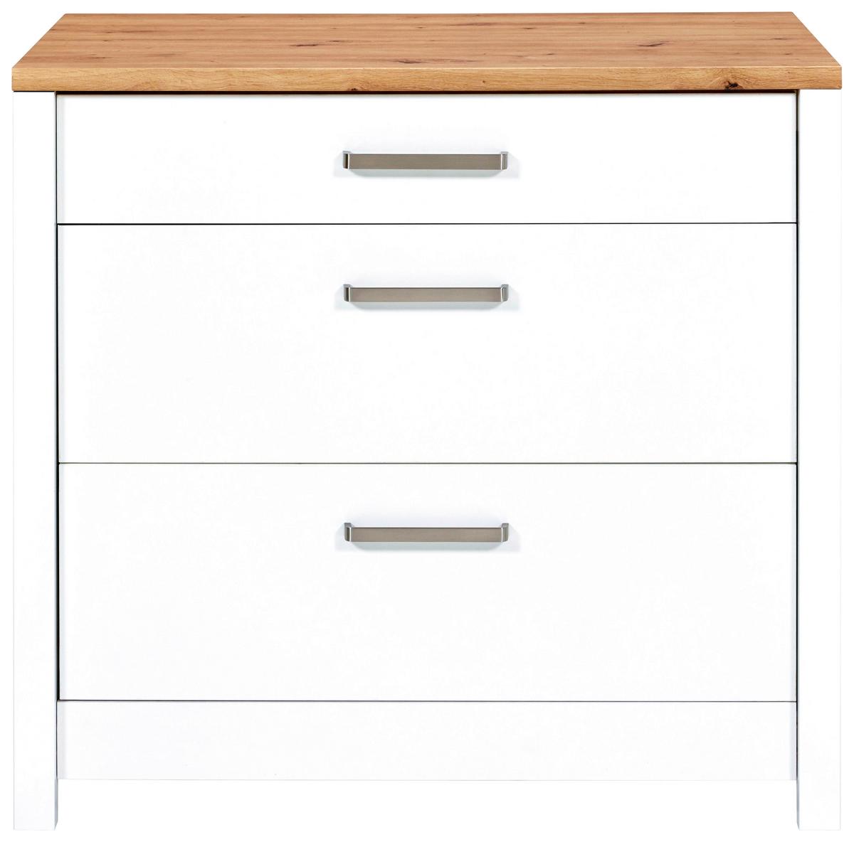 Spodní kuchyňská skříňka SAN SAN - bílá/barvy stříbra, Moderní, kov/kompozitní dřevo (100/92/60cm) - Mömax