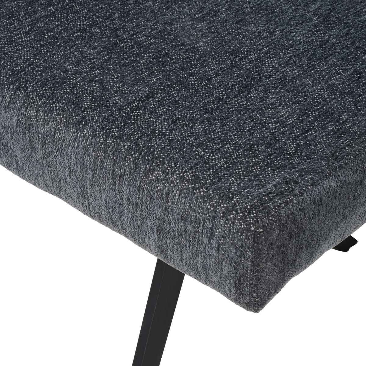 Sitzbank Chios  mit Lehne Leinenoptik Grau, B: 140 cm - Dunkelgrau/Schwarz, KONVENTIONELL, Textil/Metall (140/90/62cm) - MID.YOU