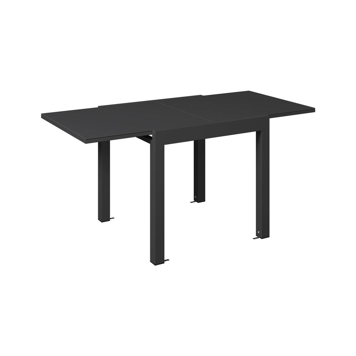 Balkontisch London - Dunkelgrau, MODERN, Glas/Metall (160/75/80cm) - Beldano