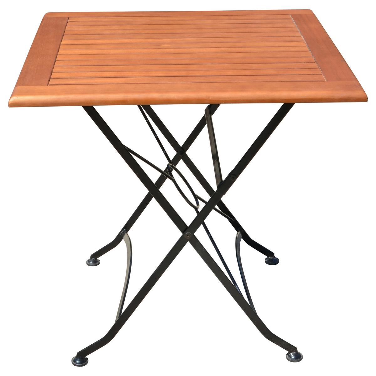 Gartenmöbel Set 5-Tlg. Wien Aus Echtholz, klappbar - Eukalyptusholzfarben/Schwarz, Basics, Holz/Metall (46/90/39cm) - Gardenson