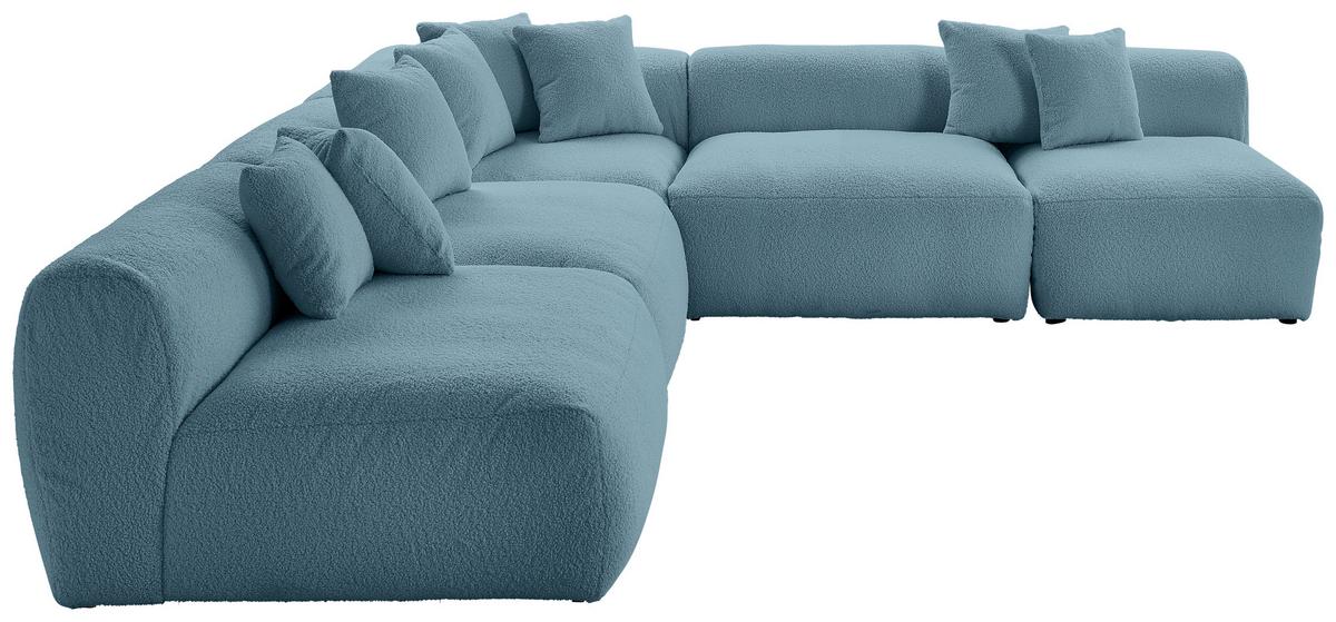 Ecksofa Bloom Erweiterbar Blau - Blau, Trend, Textil (315/300cm) - Livetastic