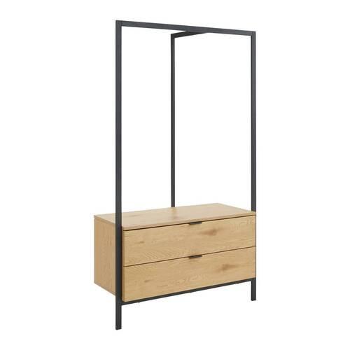 Věšák s komodou do předsíně CONNOR barva dubu - barvy dubu, Moderní, kov/dřevo (90/160/43cm) - Bessagi Home