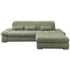 Ecksofa mit Schlaffunktion Dalida Grün Chenille - Chromfarben/Grün, Design, Textil (300/196cm) - Livetastic