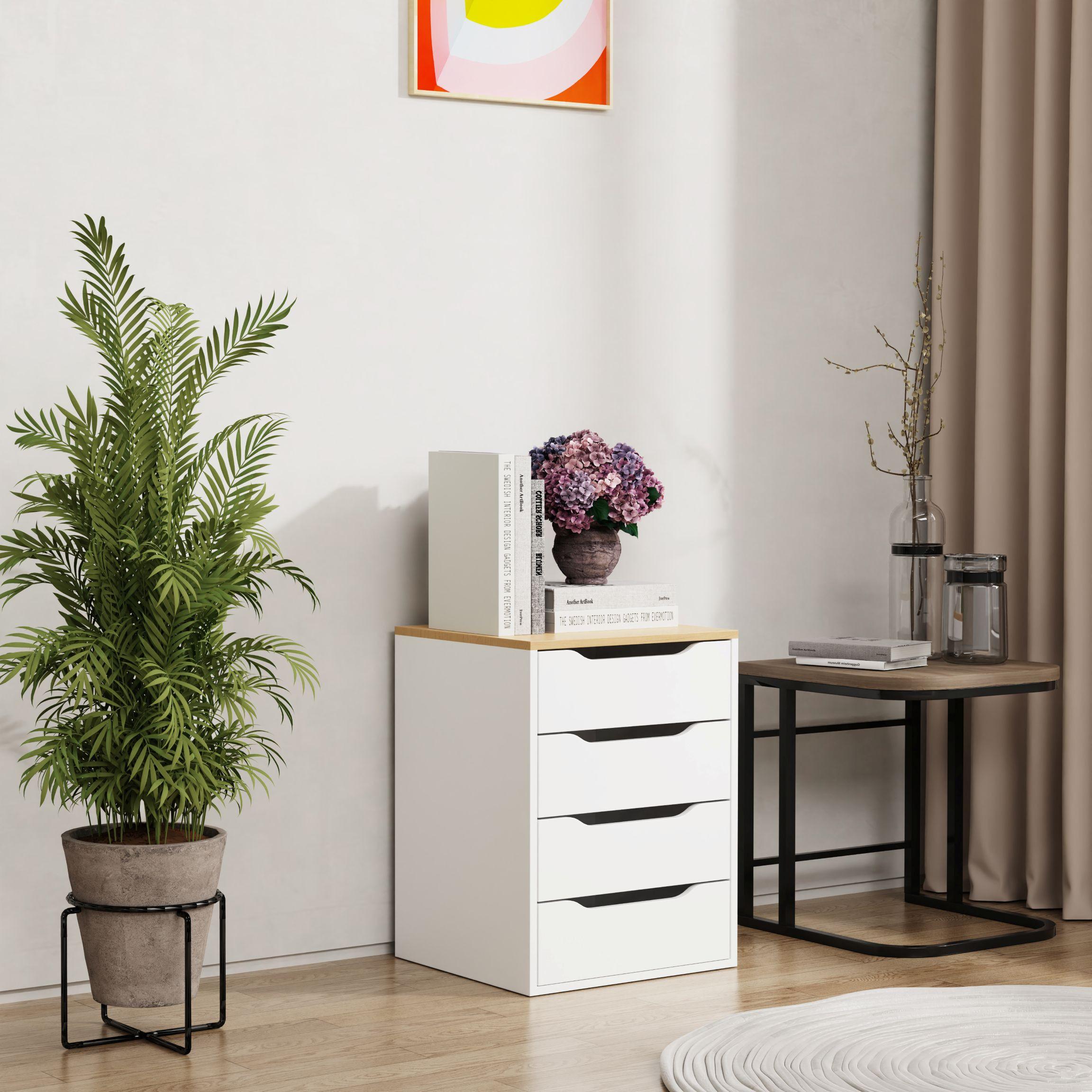 Nachtkästchen Weiß, Eiche Dekor B: 46 Cm - Honigeiche/Eichefarben, MODERN, Holzwerkstoff (46/61/42cm) - MID.YOU