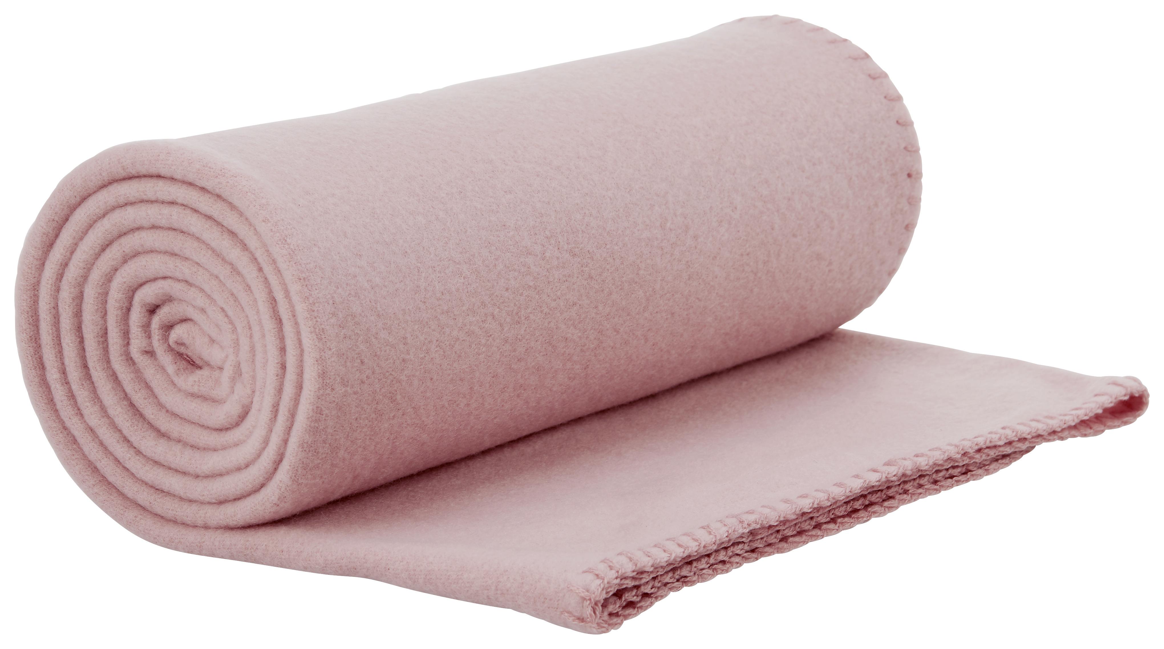 FLEECOVÁ DEKA Bea, 130/160 cm - růžová, textil (130/160cm) - Modern Living