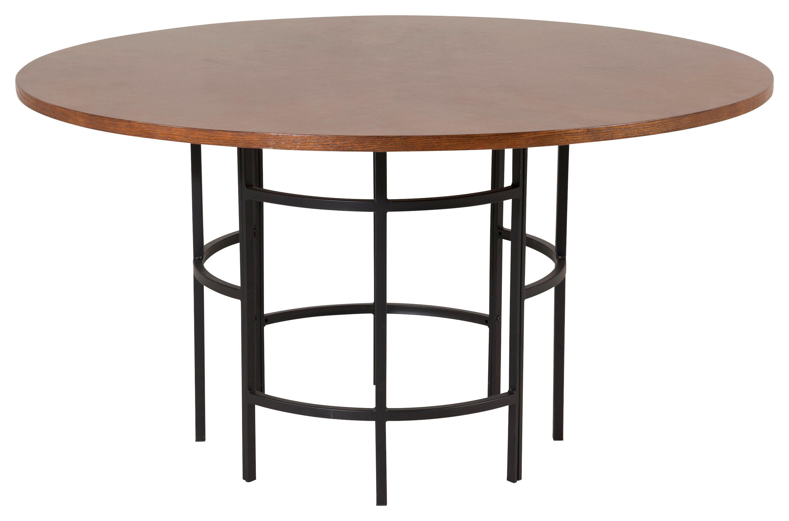 Esstisch Copenhagen - Cognac/Schwarz, Design, Holzwerkstoff/Metall (140/140/75cm) - Livetastic