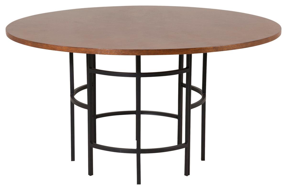 Esstisch Copenhagen - Cognac/Schwarz, Design, Holzwerkstoff/Metall (140/140/75cm) - Livetastic