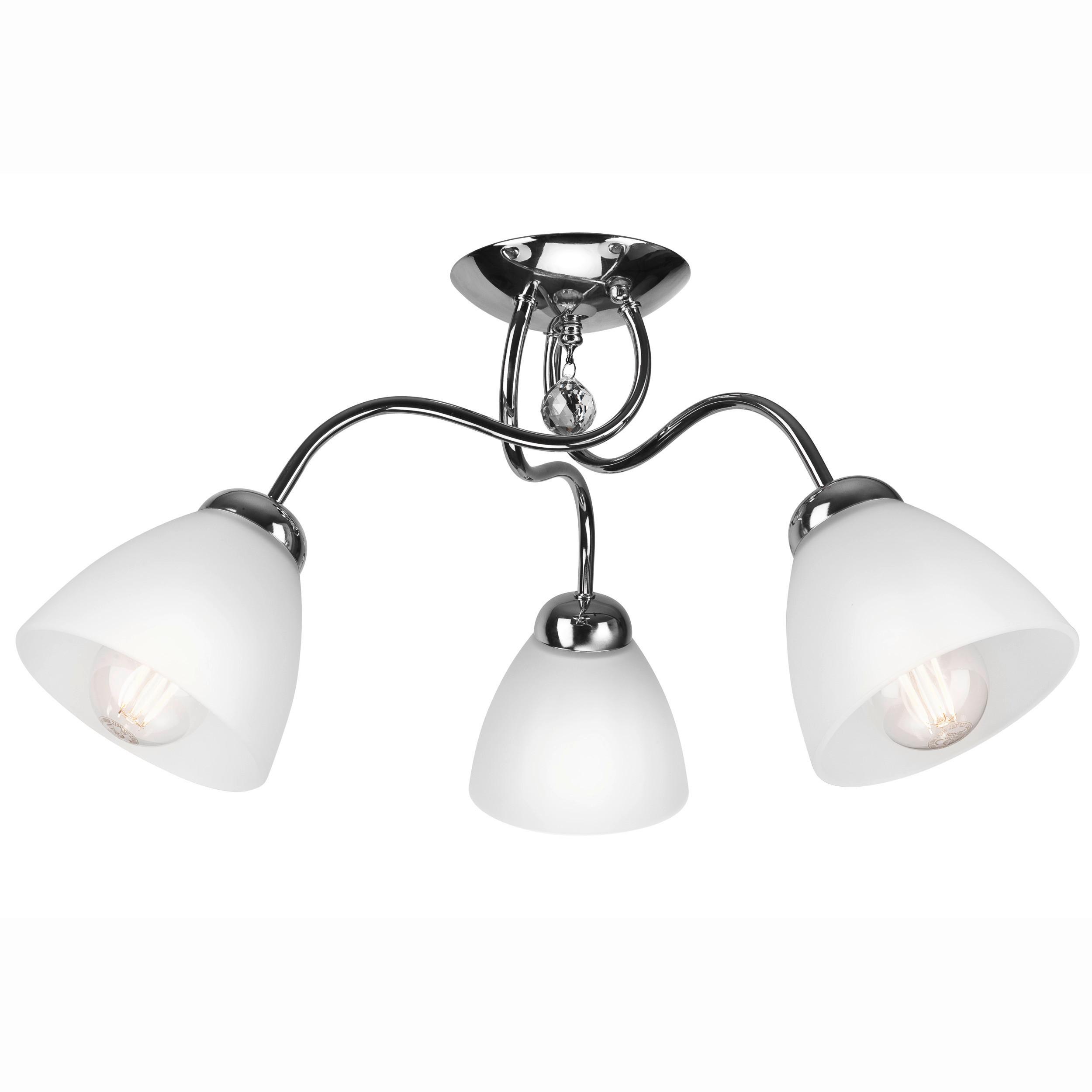 Deckenleuchte Miranda Chromfarben B: 50 cm - Chromfarben, KONVENTIONELL, Glas/Metall (50/50/31cm)