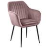 Židle s područkami EMILIA růžová - starorůžová/černá, Trend, kov/textil (57/83/59cm) - Ambia Home