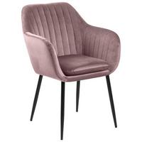 Židle s područkami EMILIA růžová - starorůžová/černá, Trend, kov/textil (57/83/59cm) - Ambia Home
