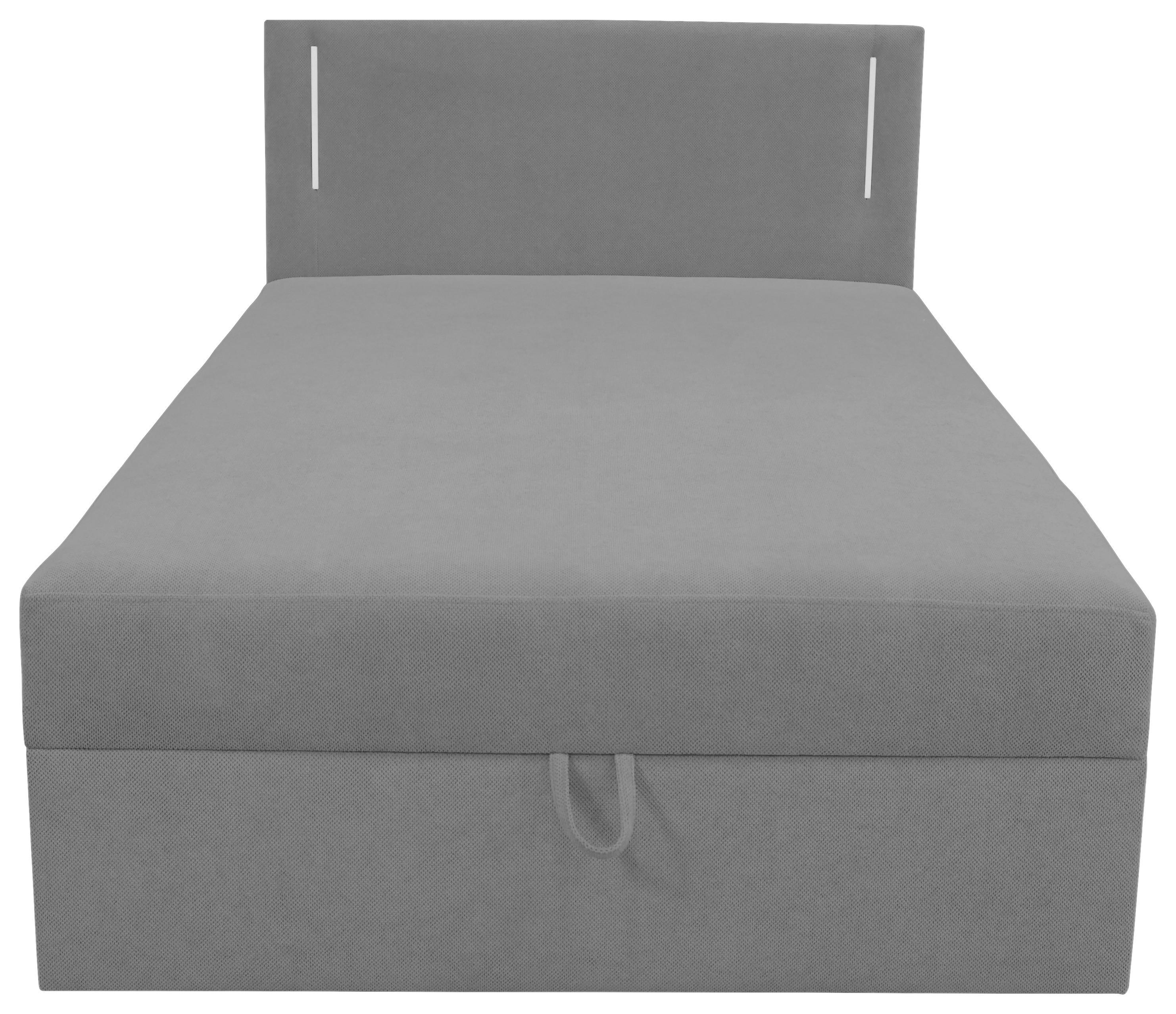 Boxbett Carlos 120 Dunkelgrau B: 121 cm - Dunkelgrau/Schwarz, Basics, Holzwerkstoff/Textil (121/110/210cm) - Livetastic