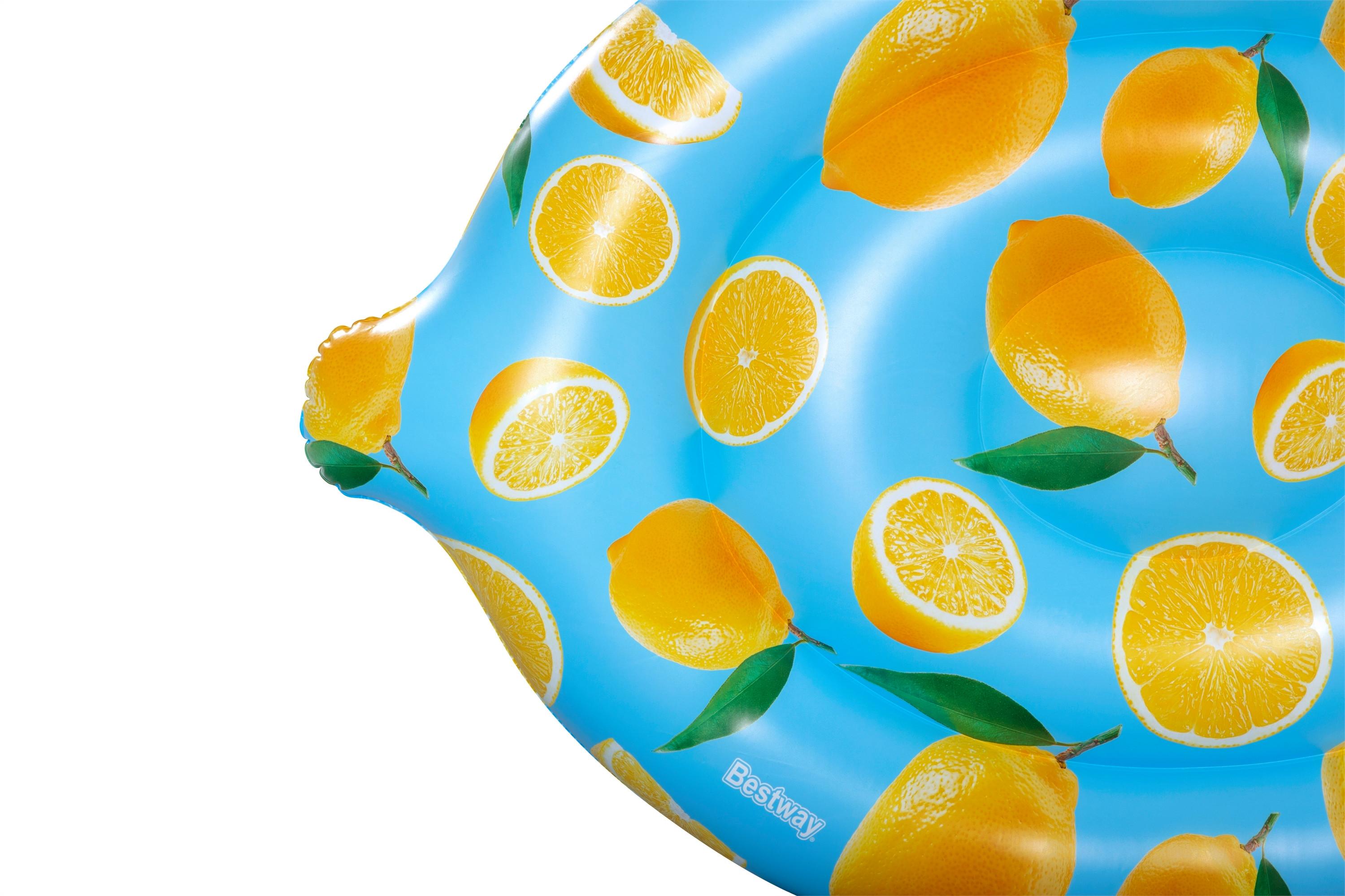 Luftmatratze Zitronenmotiv BxL 122x176 cm Bis 90 Kg Belastbar - Gelb/Hellblau, MODERN, Kunststoff (176/122/27cm) - Bestway