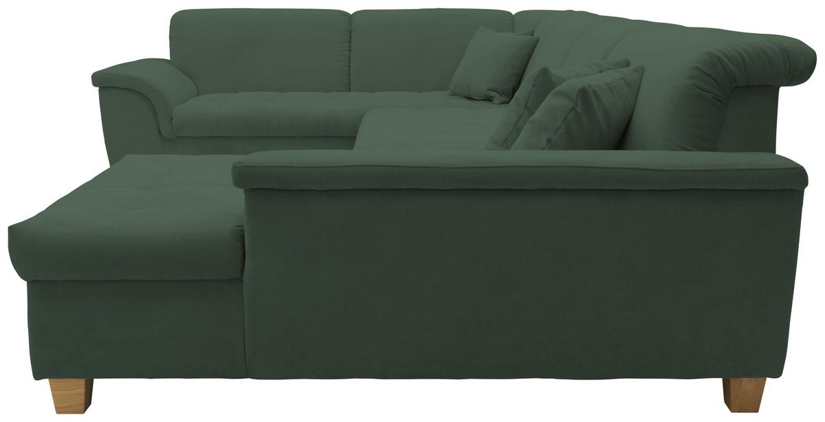 Wohnlandschaft Franzi Kopfteil Verstellbar Grün - Eichefarben/Grün, KONVENTIONELL, Textil (214/352/170cm) - MID.YOU