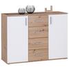 Kommode mit Schubladen 132 cm Ina 03 Weiß - Weiß/Eiche Artisan, MODERN, Holzwerkstoff (132/94,8/38,3cm)