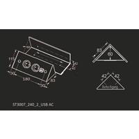 STECKDOSENELEMENT ELIM - Schwarz, MODERN, Metall (11,5/24cm) - HKT