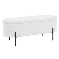 Hockerbank Weiß B: 110 Cm - Schwarz/Weiß, MODERN, Textil (110/44/40cm) - Livetastic