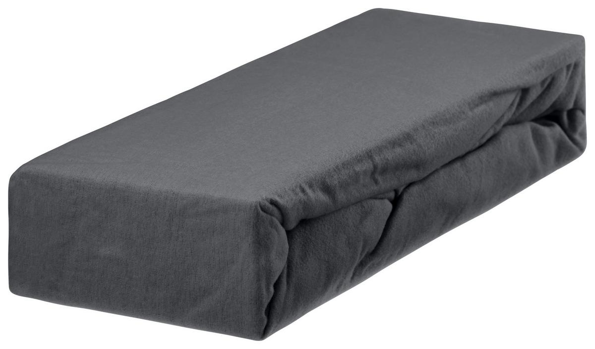 Spannleintuch Alaska - Anthrazit, KONVENTIONELL, Textil (180/200cm) - Ondega