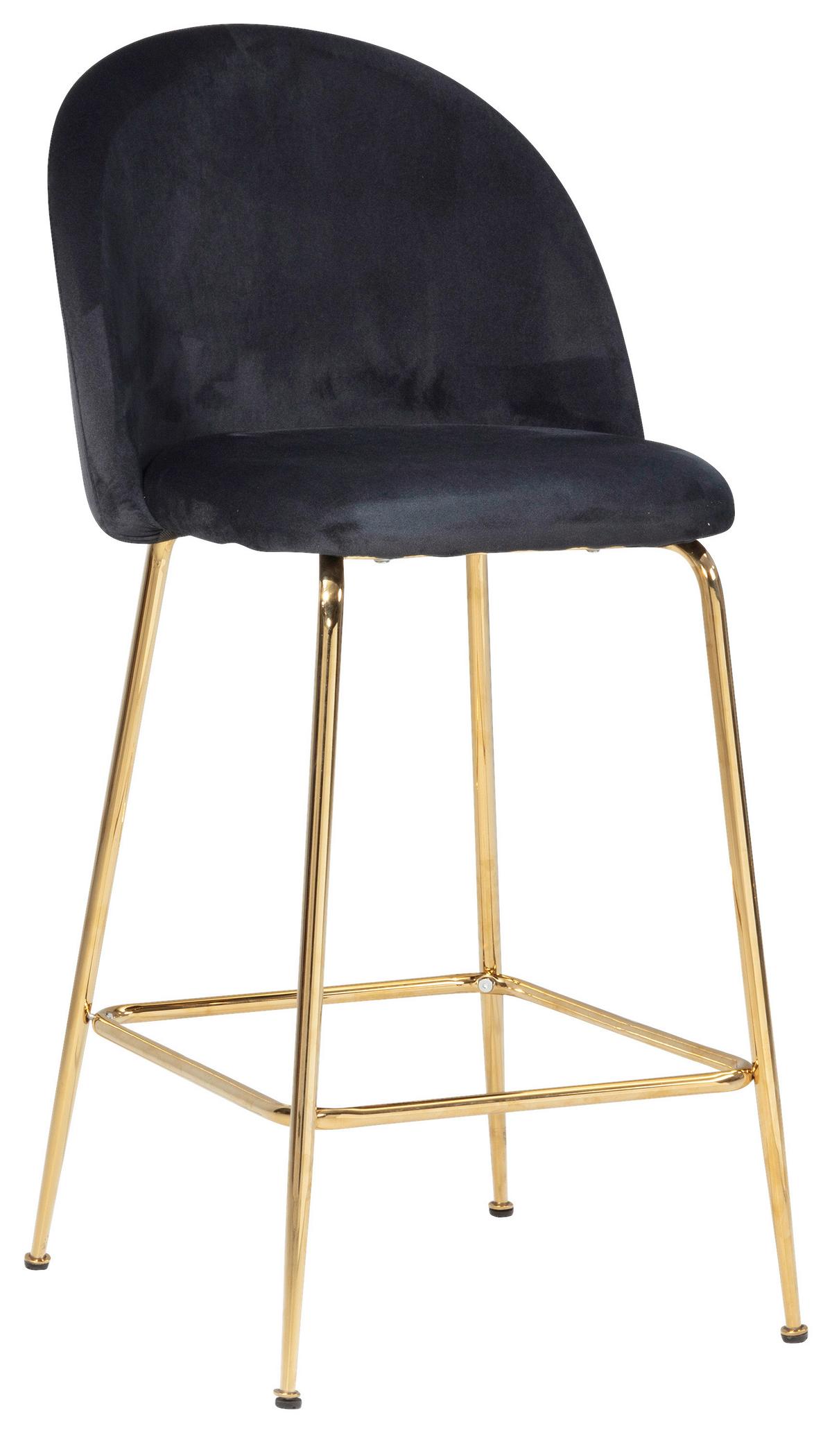 Barhocker-set Schwarz B: 50 Cm - Goldfarben/Schwarz, Design, Textil/Metall (50/102/50cm) - MID.YOU