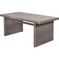 Gartentisch Kunstoffgeflecht/metall - Grau, KONVENTIONELL, Kunststoff/Metall (185/90/75cm) - Gardenson