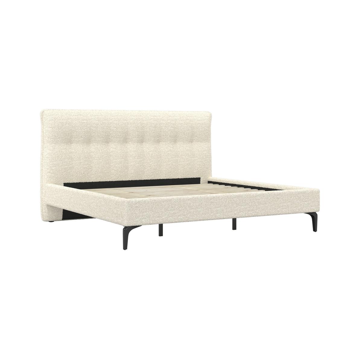 Čalúnená posteľ CLEA 180x200, krémová - svetlohnedá/čierna, Modern, kov/drevo (180/200cm) - Bessagi Home