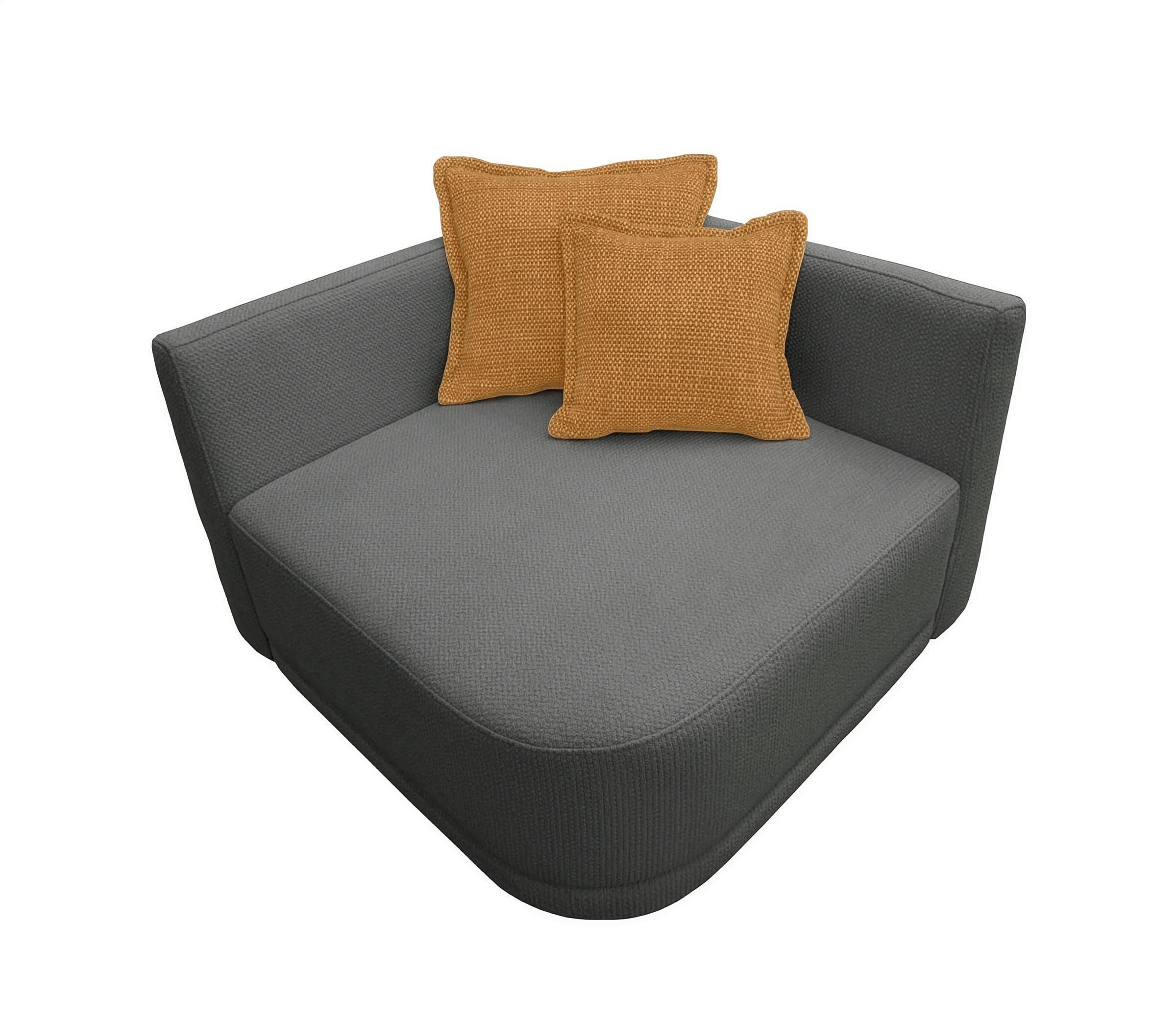 Sofa Zuri Dunkelgrau/gelb, B: 110cm - Dunkelgrau/Senfgelb, Trend, Textil (110/75/115cm) - Livetastic