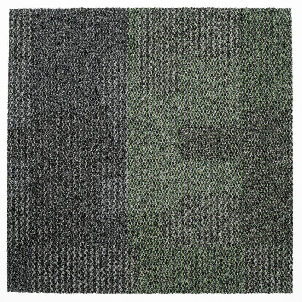 Teppichfliese Grau/Grün Essential 50x50cm Florhöhe 3mm