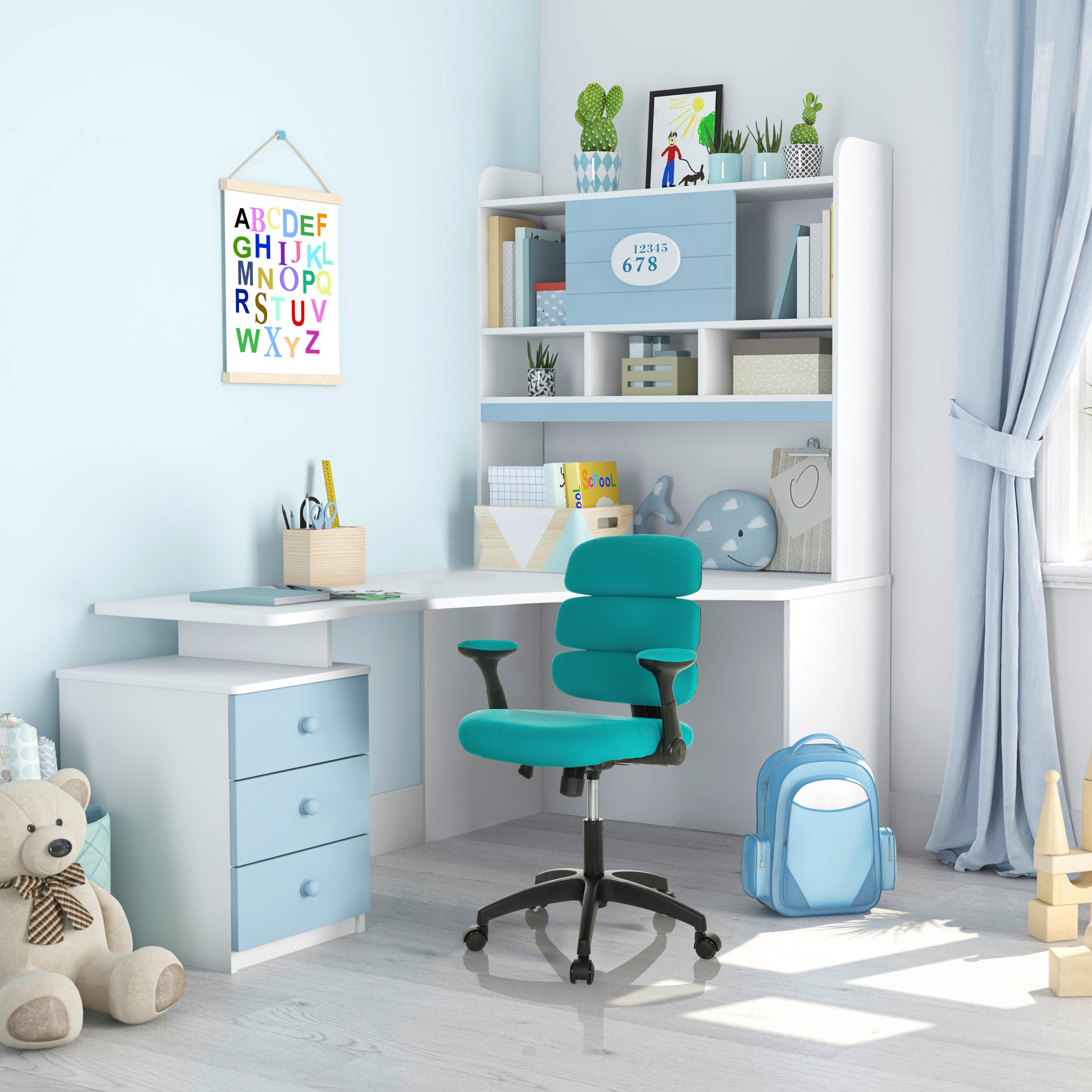 Jugenddrehstuhl Kid Ergolino B - Blau/Schwarz, Basics, Kunststoff/Textil (62/86-97/62cm) - MID.YOU