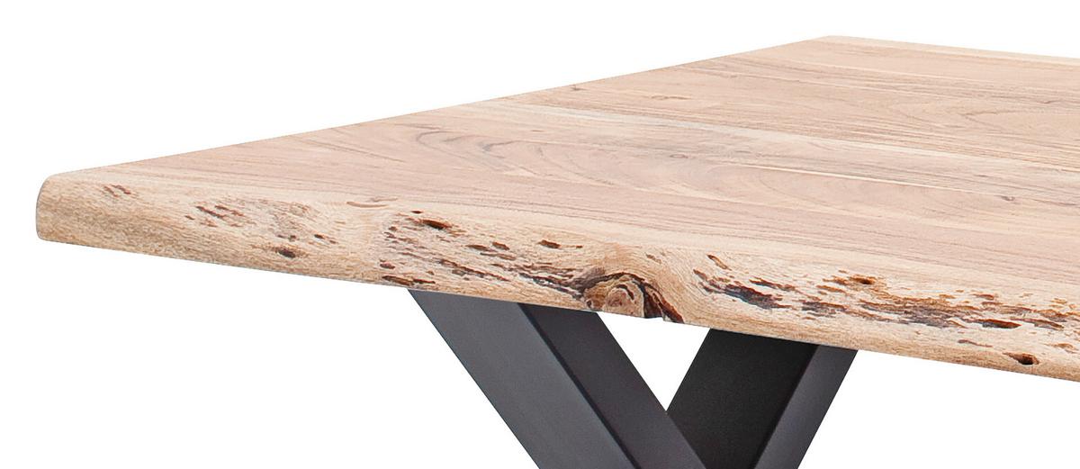 Couchtisch Holz Massiv Cartagena Akazie/Anthrazit - Anthrazit/Akaziefarben, MODERN, Holz/Metall (110/45/70cm)