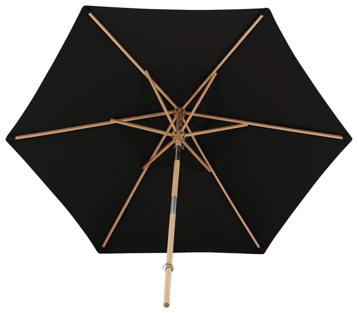 Sonnenschirm Corypho Dm: 250cm H: 232cm  Schwarz - Schwarz, KONVENTIONELL (250/232cm) - Gardenson
