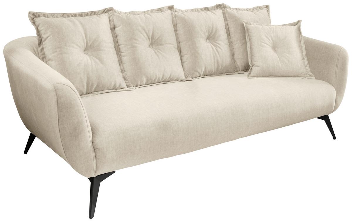 3-sitzer-sofa Baggio Beige, Schwarz, B: 236 Cm - Beige/Schwarz, MODERN, Textil (236/94/103cm) - Livetastic