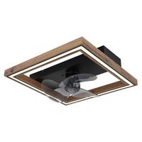Deckenventilator 03659 - Dunkelbraun/Opal, Natur, Holzwerkstoff/Kunststoff (44/44/13,5cm) - Globo