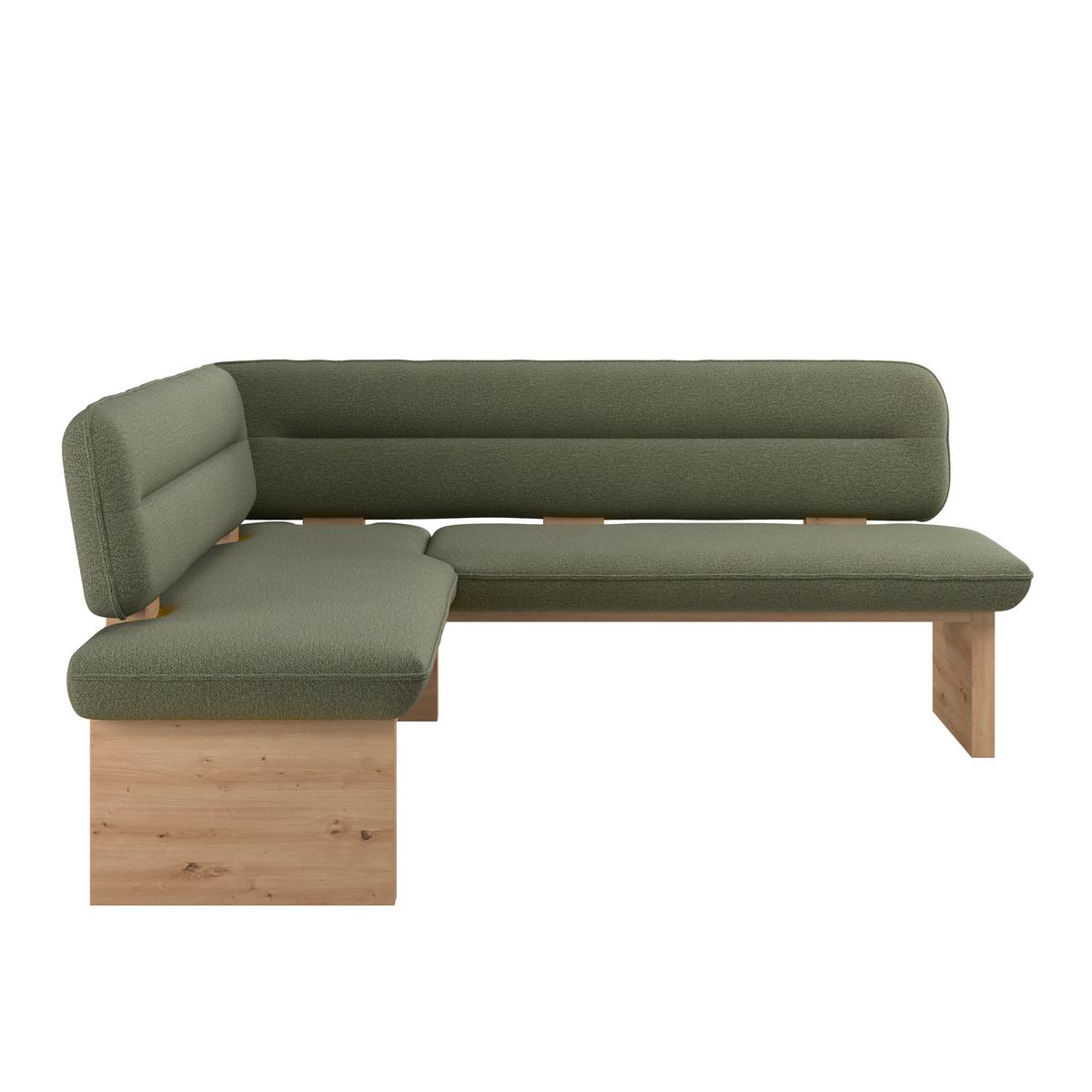 Eckbank Beluna Ii Webstoff Grün, B: 170cm - Eichefarben/Grün, KONVENTIONELL, Holz/Textil (170/232cm) - James Wood