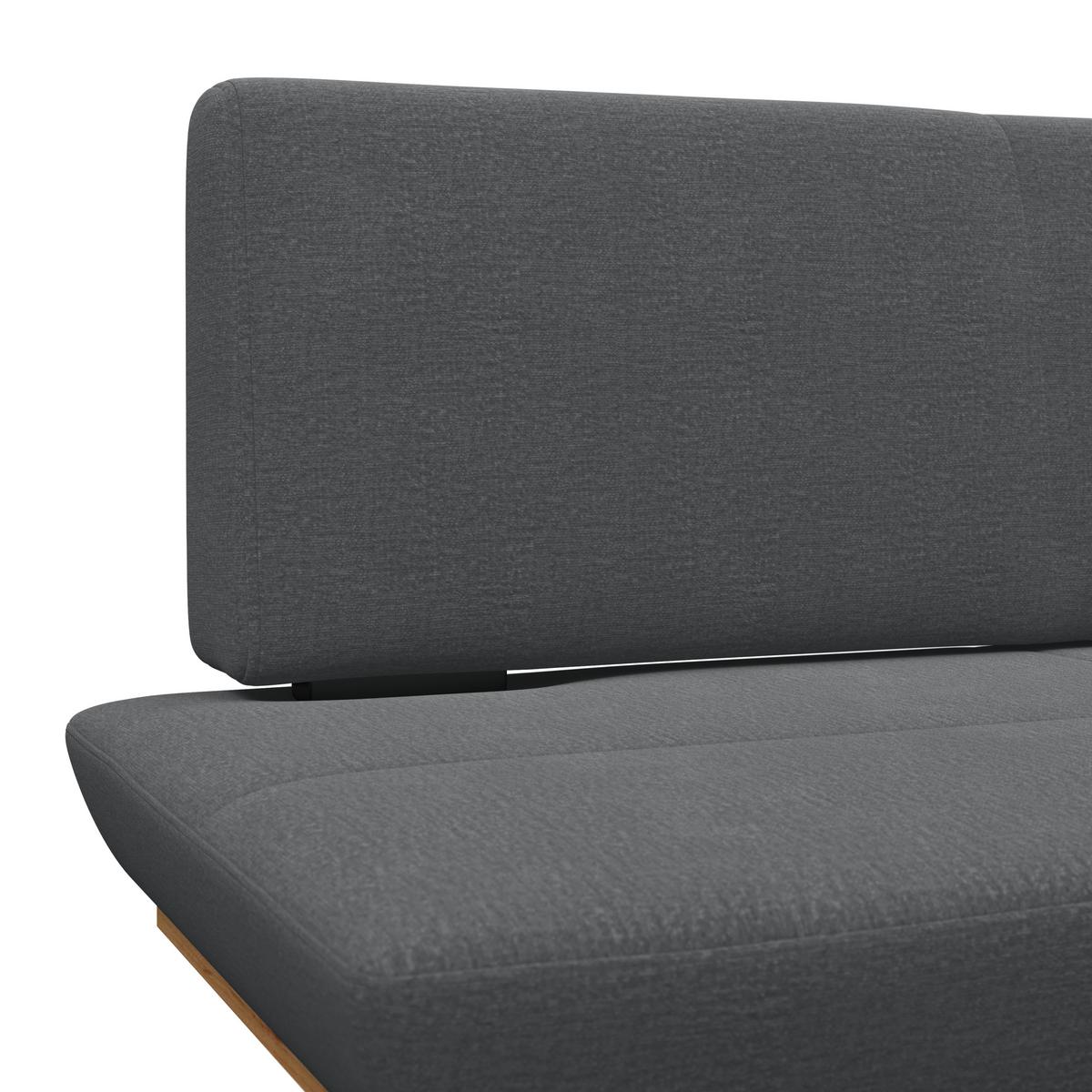 Sitzbank Tristan Webstoff schwarz, B: 130cm - Schwarz, MODERN, Holz/Textil (130/48/90cm) - James Wood