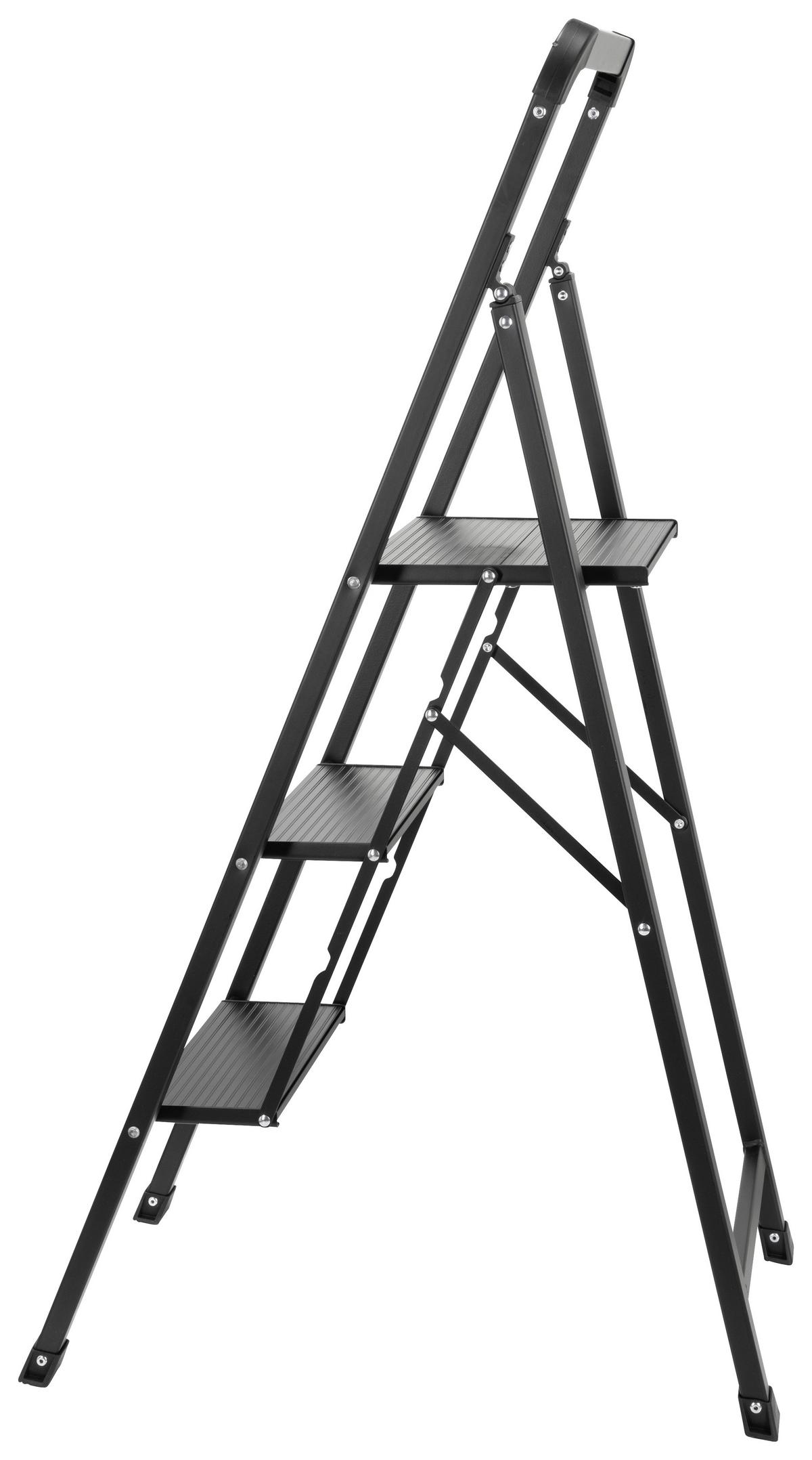 Leiter Solid W6 - Schwarz, Basics, Metall (42/128/5cm) - MID.YOU