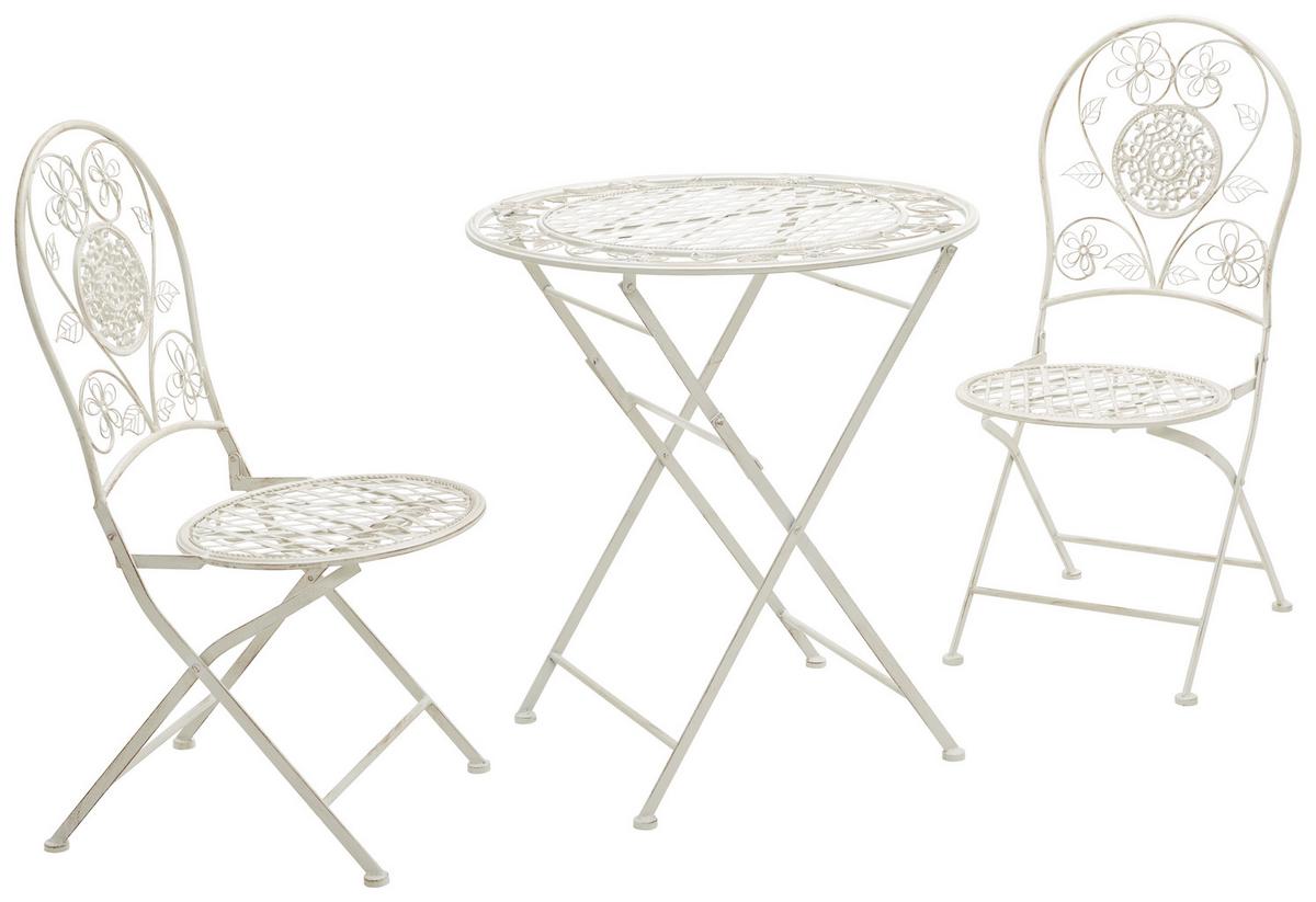 Balkonmöbel Set Malta Aus Eisen - Weiß, MODERN, Metall - Ondega