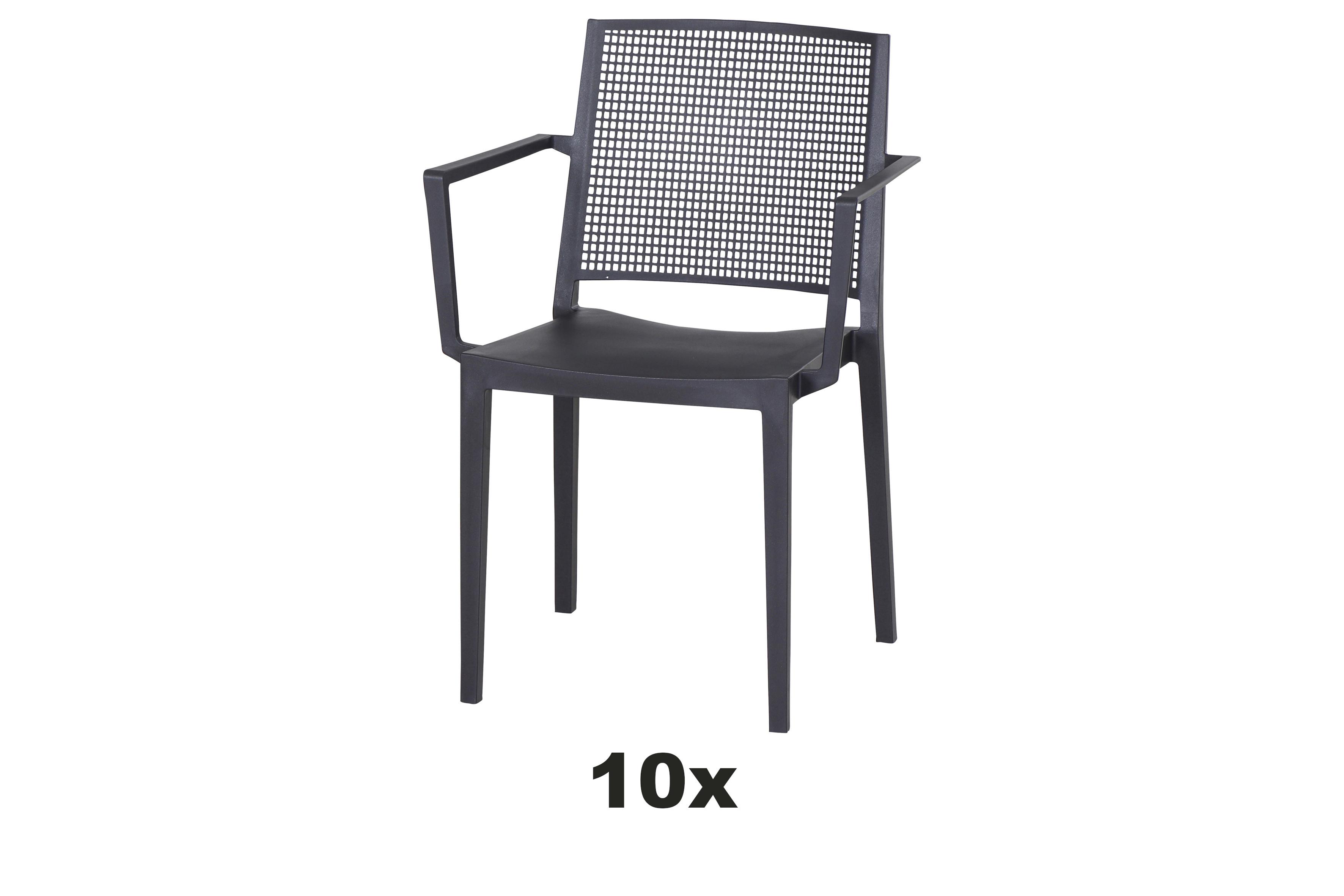 Gartensessel-Set T20370 - Anthrazit, Basics, Kunststoff (57/80/56cm) - Siena Garden