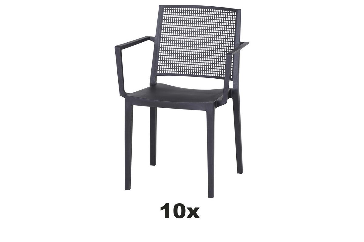 Gartensessel-set T20370 - Anthrazit, Basics, Kunststoff (57/80/56cm) - Siena Garden