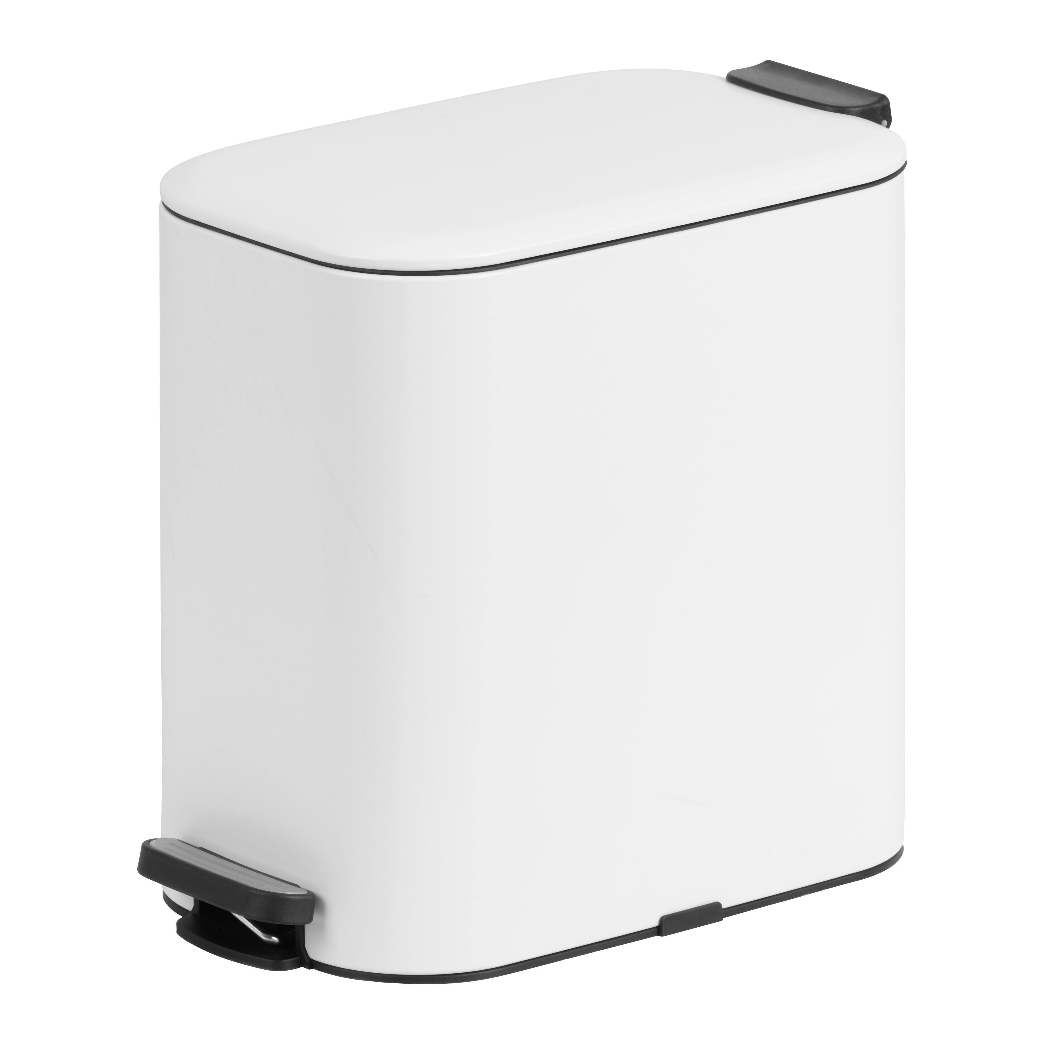 Koš s nášlapným pedálem biela 20L - bílá/černá, Moderní, kov/plast (23,4/41,3/37,6cm) - Mömax