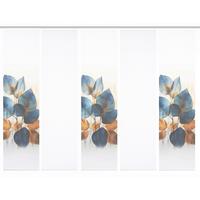 Flächenvorhang Thalin 5er Set - Blau/Weiß, Natur, Textil (60/245cm)