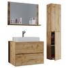 Badezimmer Lendas Honigeiche B: 94 Cm - Honigeiche/Weiß, MODERN, Glas/Keramik (94cm) - MID.YOU