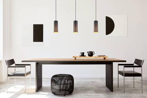 Hängeleuchte 21005h - Goldfarben/Schwarz, Design, Metall (10/150cm) - Globo