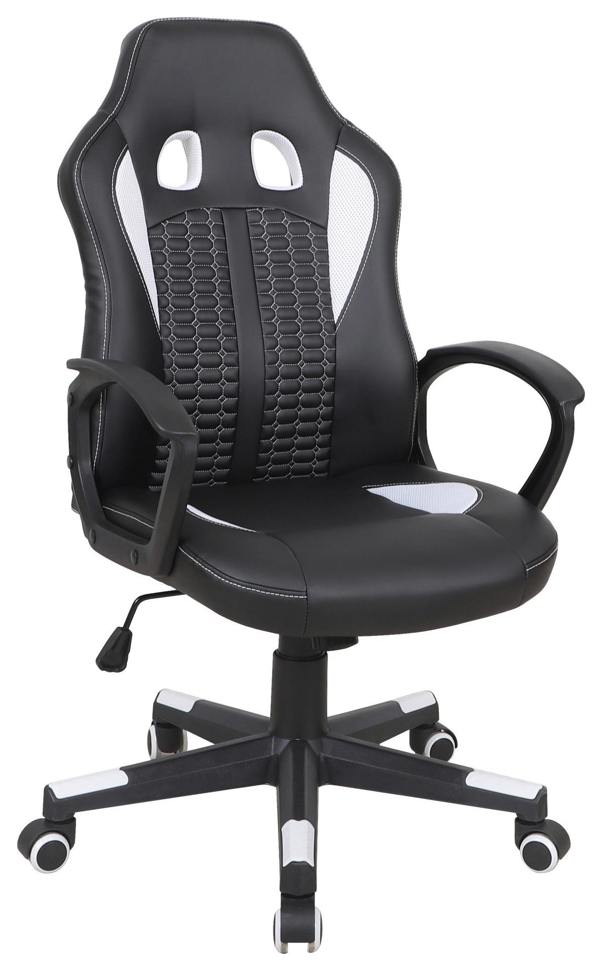 Otočná židle LIA *CENOVÝ TRHÁK* - bílá/černá, Moderní, textil/plast (56/104-113/64cm) - Based