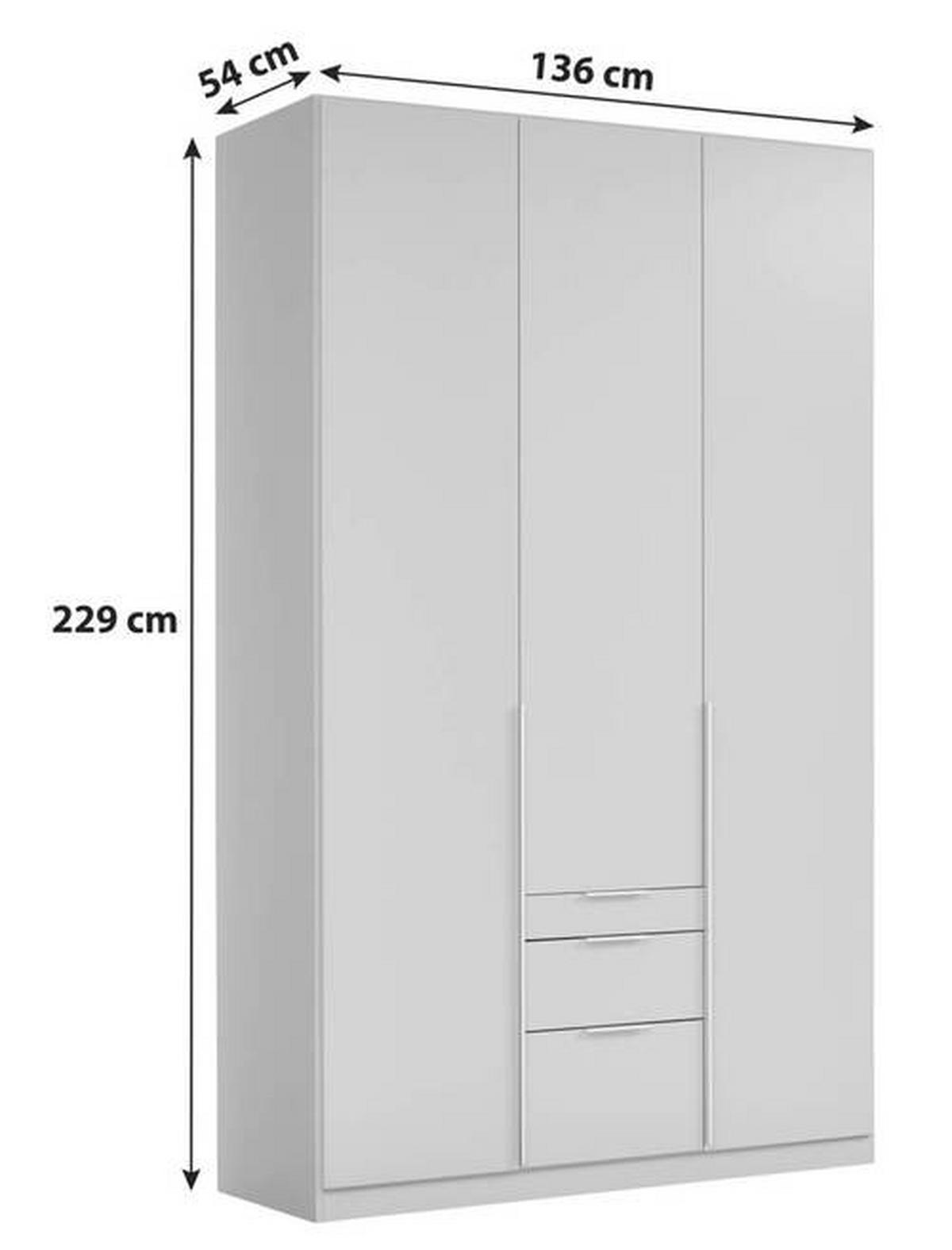 Drehtürenschrank Mit Laden B: 136 Cm Alabama, Weiß - Weiß, MODERN, Holzwerkstoff (136/229/54cm) - Rauch Möbel